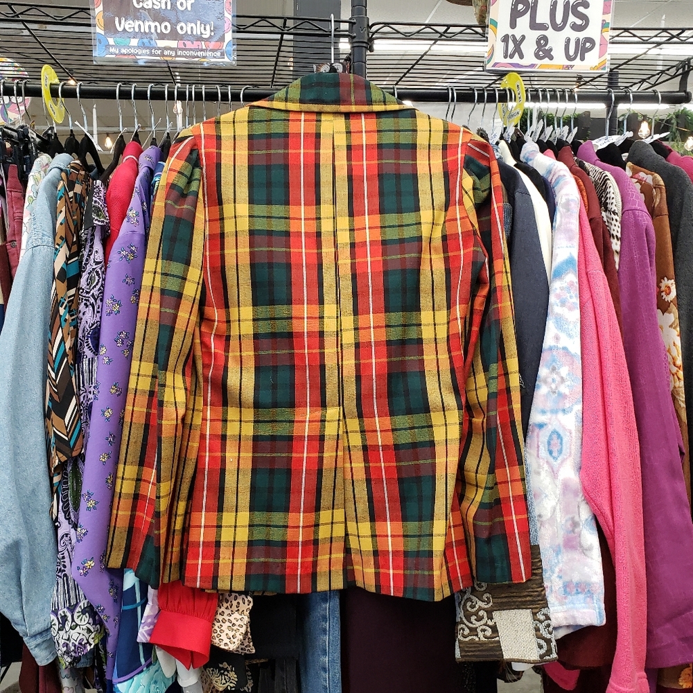 Vintage 1960s Plaid Blazer - Picture 7 of 9